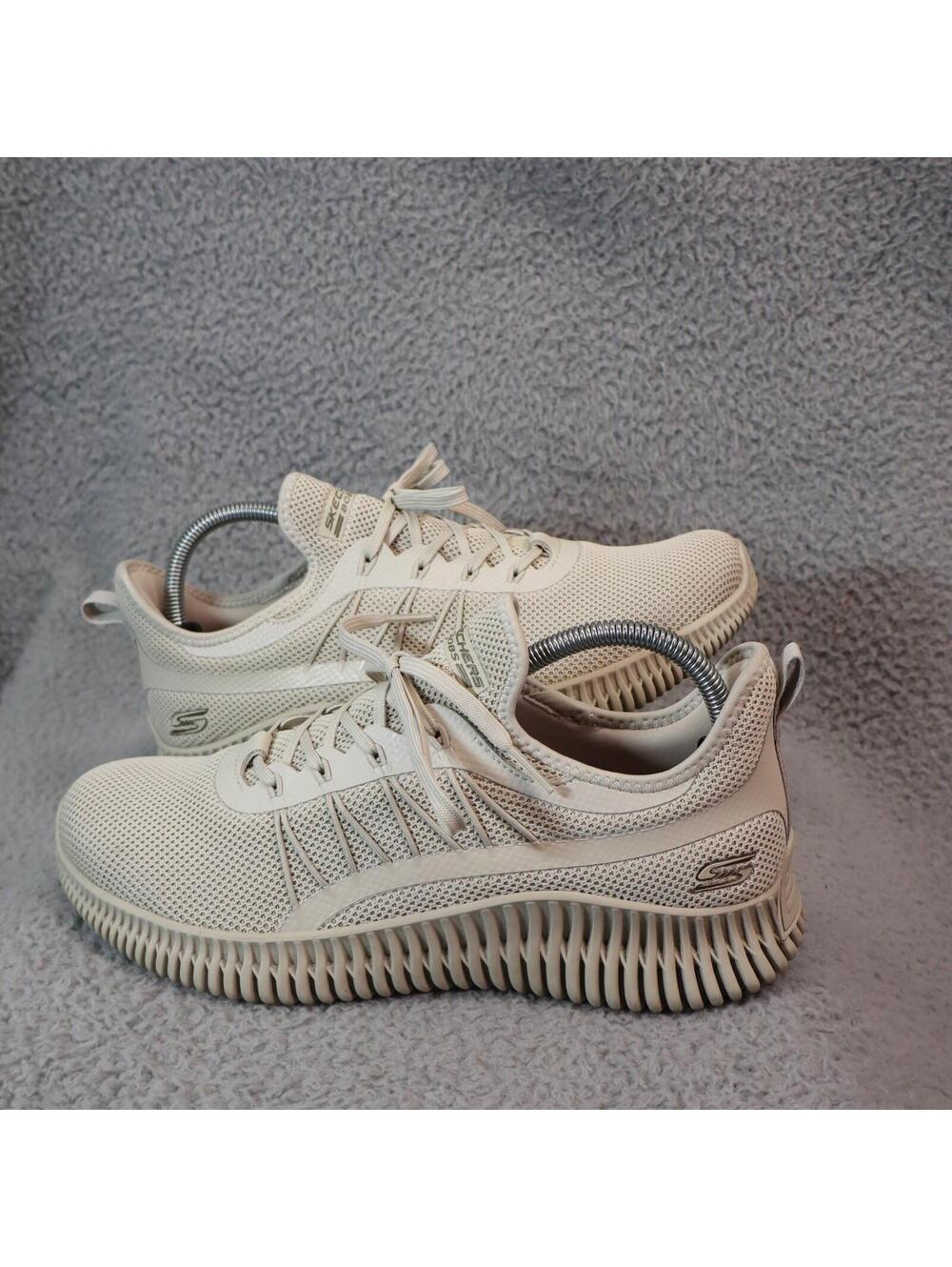 Skechers Womens Bobs Sport Geo 117417TX Beige Run Shoes 9.5